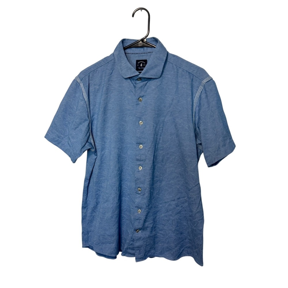 Johnnie O Shirt Mens Blue Floral Top Shelf Short Sleeve Button Up Woven Cotton
